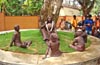Statues of Mookajji with grandchildren unveiled